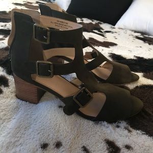 Hunter green gladiator heeled sandal